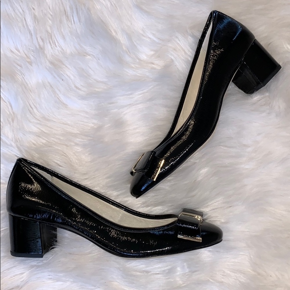 Michael Kors Black Keira Patent Bow pumps